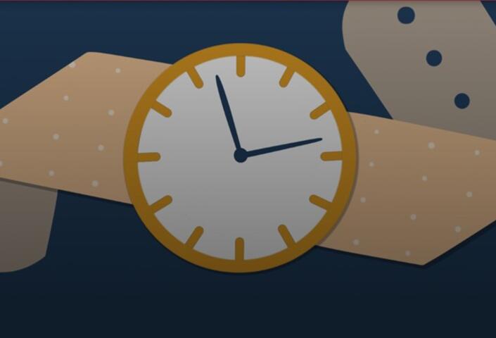 Graphic illustration of a watch with a band-aid wrist band